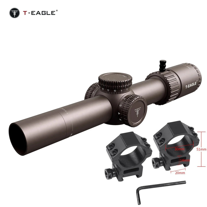 SmartGearPros T-EAGLE EOS 1.2-6 X24 IR Tactical LPVO Riflescope - Hunting Optical Collimator Air Gun