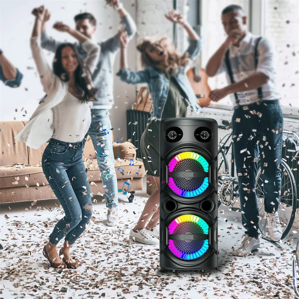 SmartGearPros 3000W Bluetooth Speaker – Portable Subwoofer Boombox with Deep Bass, LED Lights & Mic Support