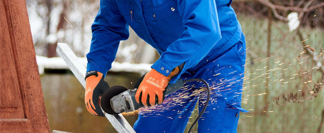 Handlandy Waterproof Work Gloves For Cold Weather Fully Submerged Rubber Warm Lining Winter Outdoor Work Gloves product image showing features or usage