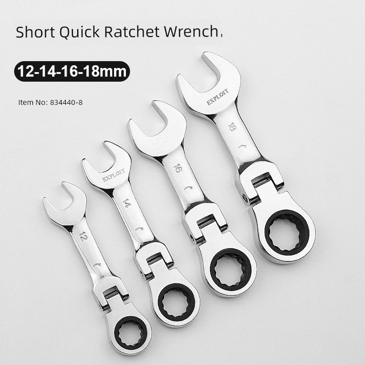SmartGearPros Short Handle Fast Ratchet Wrench – Dual-Purpose, Labor-Saving, Offset Spanner (10-13mm)