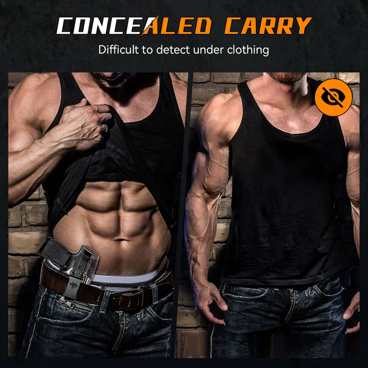 SmartGearPros 2026 Concealed Carry IWB Holster - Kydex Leather Quick Draw Pistol Holder