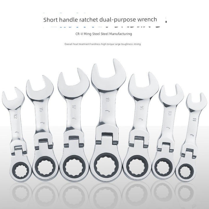 SmartGearPros Short Handle Fast Ratchet Wrench – Dual-Purpose, Labor-Saving, Offset Spanner (10-13mm)