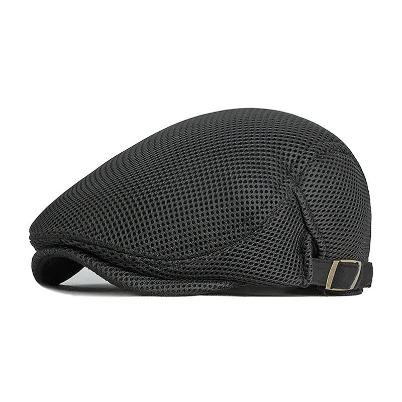1Pc Mens Casual Hat Berets Caps For Spring Summer Autumn Flat Cap Breathable Mesh Cap Flat Peaked Beret Hats Golf Hat product image showing features or usage
