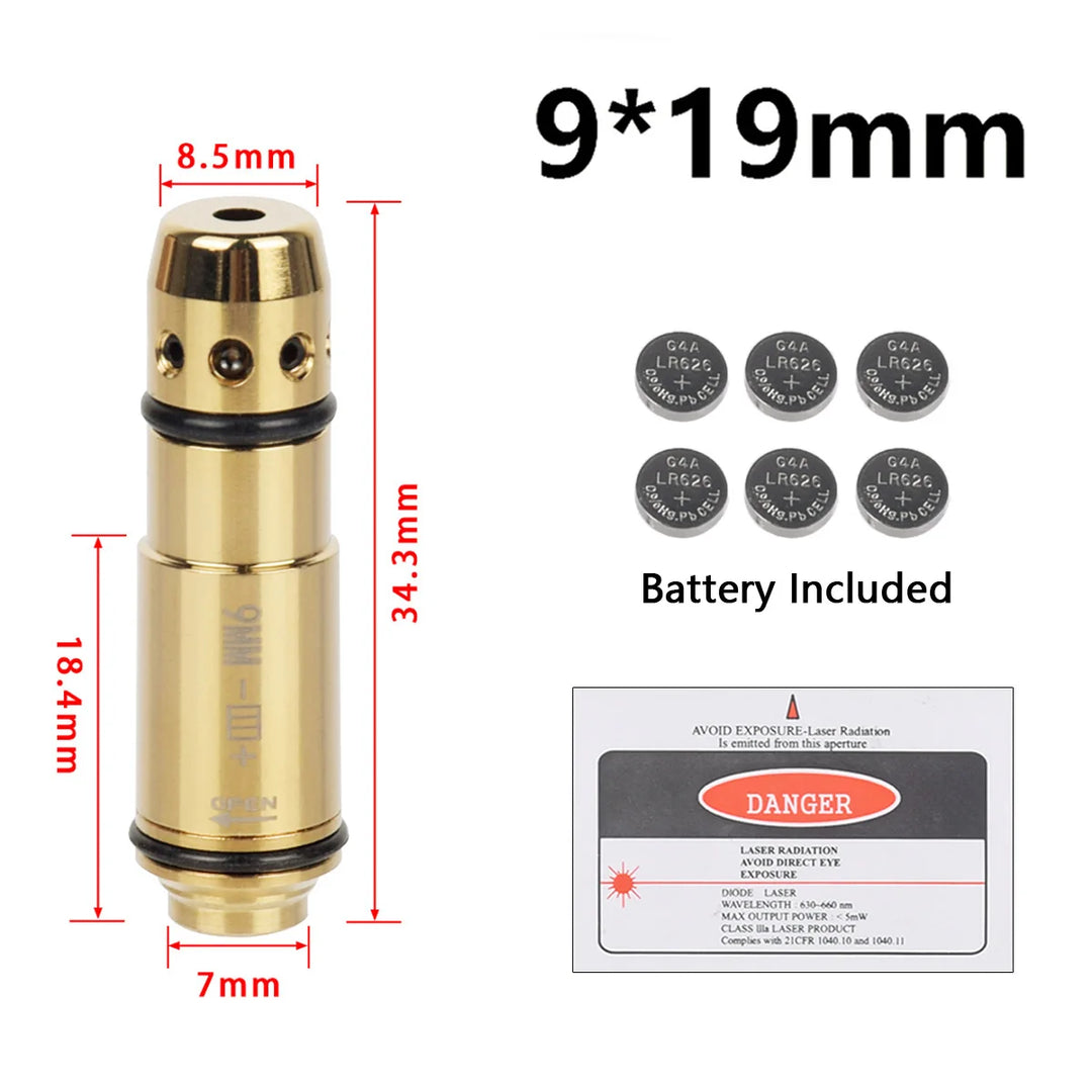 SmartGearPros Tactical 9mm/7.62x39 Training Laser Bullet - Dry Fire Bore Sight Snap Cap