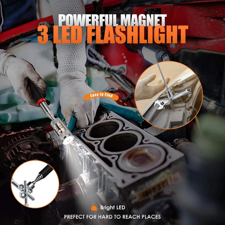 Protractor tool shown folded for compact storage