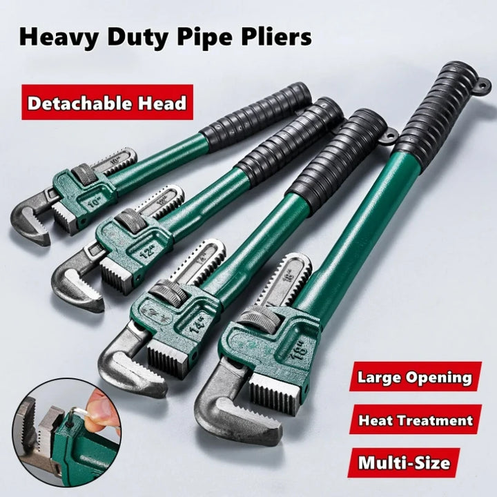 SmartGearPros Carbon Steel Pipe Wrench - 10/12/14/18 Inch Heavy Duty Universal Adjustable Plumbing Hand Wrench Industrial