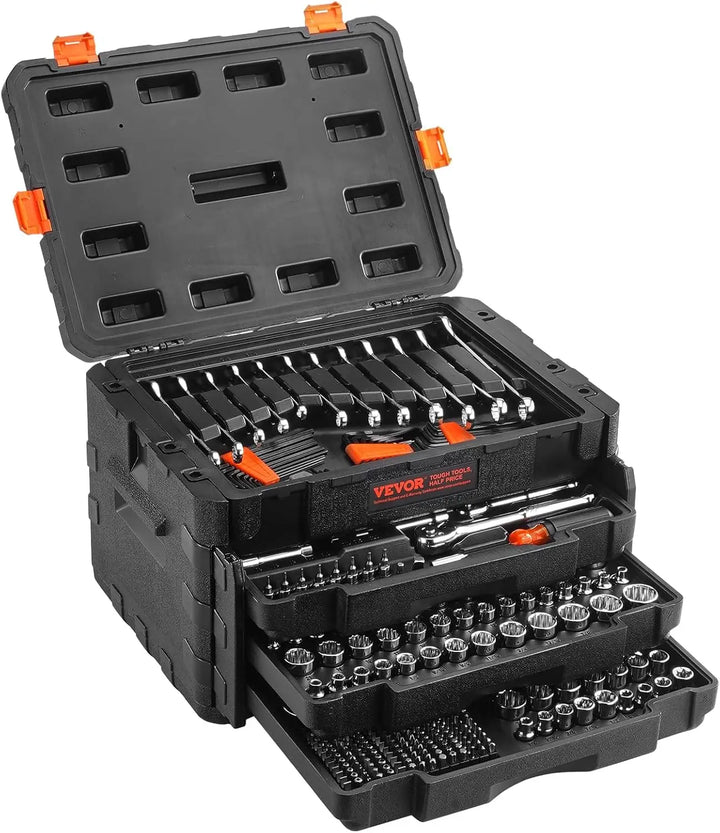 SmartGearPros 799-Piece Mechanical Tool Set – SAE/Metric Sockets, Wrenches, Bits & Case