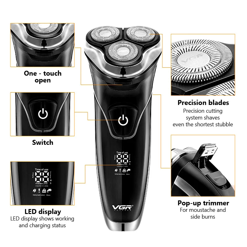 SmartGearPros Waterproof Electric Shaver – Fast Charging, Rechargeable Beard Trimmer & Razor