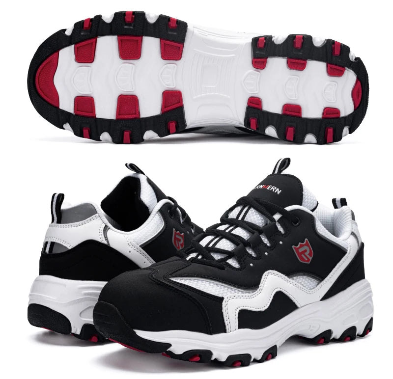 Bottom view of the work shoe’s non-slip rubber outsole.