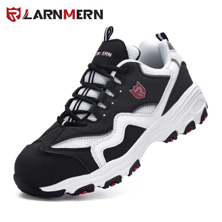 Side angle of the shoe featuring the LARNMERN logo.