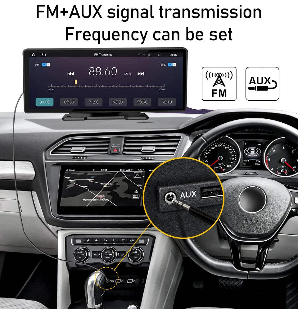 FM and AUX signal transmission allowing high-quality audio playback through car speakers.