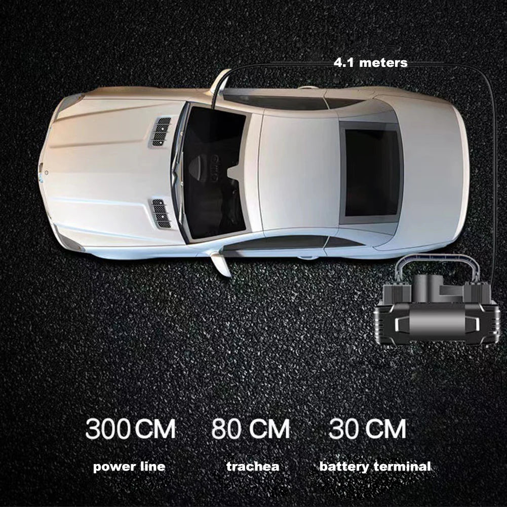  Compatibility chart displaying various vehicle types, including cars, SUVs, bicycles, and sports balls, for inflation.