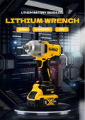 A sleek product image of the lithium battery-powered DEWALT impact wrench.