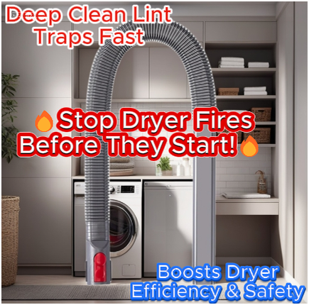 Dryer vent vacuum hose attachment displayed in package