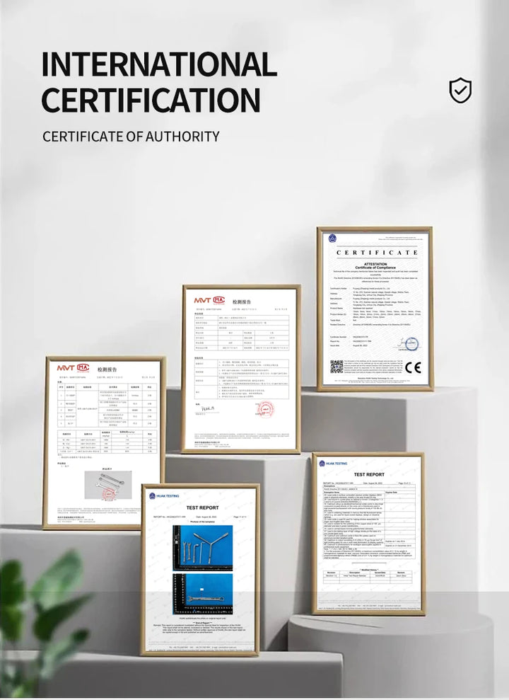 Official certification document for the SmartGearPros ratchet wrench, ensuring product authenticity