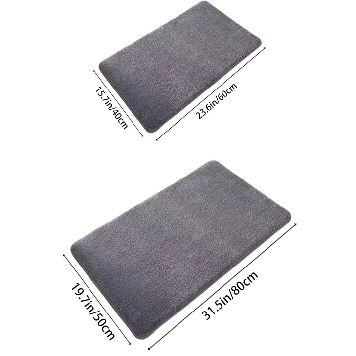 Size dimensions of the bath mat displayed in two different sizes.
