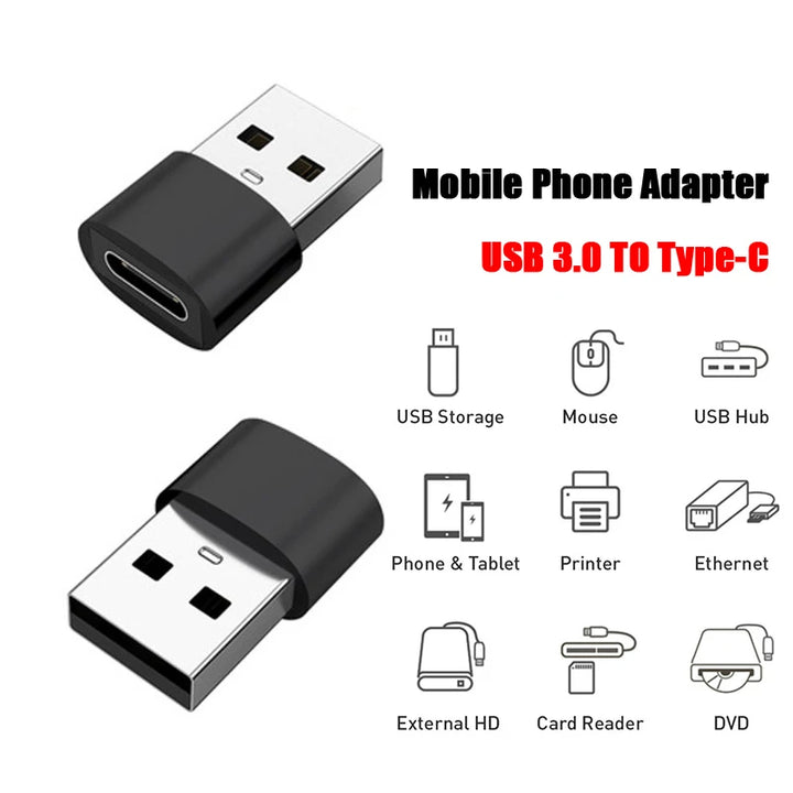 Mobile Phone OTG Adapter - USB 3.0 to Type-C Converter for Multiple Devices.
