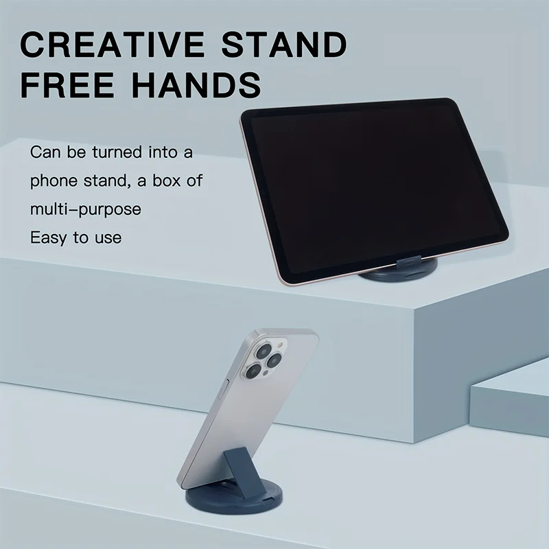USB charging kit with an integrated stand for hands-free smartphone use.