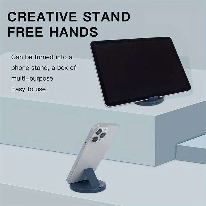 USB charging kit with an integrated stand for hands-free smartphone use.