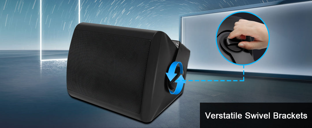 SmartGearPros Waterproof Wall-Mount Speakers – 5.25" Dual Bluetooth Outdoor/Indoor Pair, 300W with Mounting Brackets