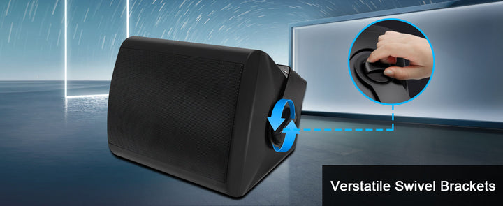 SmartGearPros Waterproof Wall-Mount Speakers – 5.25" Dual Bluetooth Outdoor/Indoor Pair, 300W with Mounting Brackets