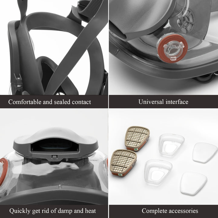 Product features including comfortable contact, universal interface, quick damp heat removal, and complete accessories.