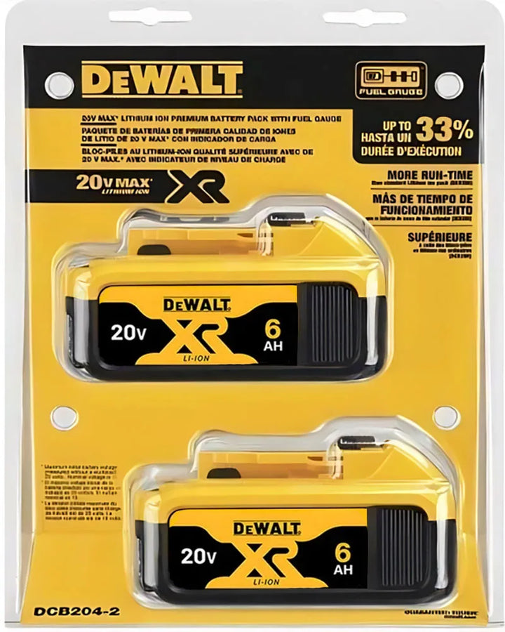 DeWalt Flexvolt 20V 6.0Ah lithium-ion battery pack in retail packaging.