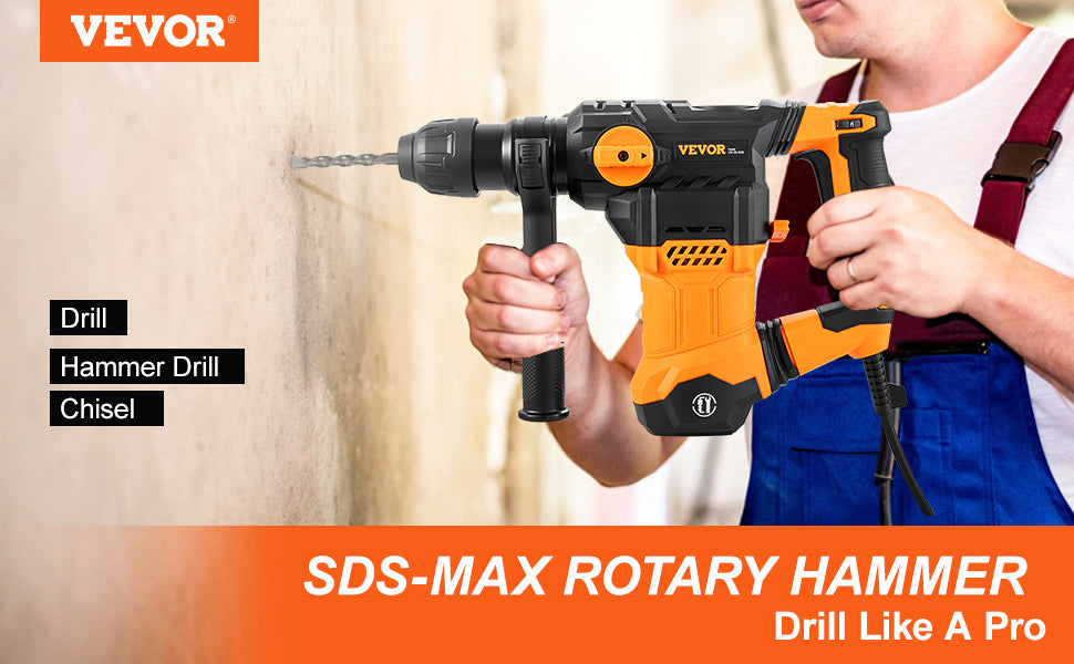 SmartGearPros 1500W Rotary Hammer Drill – Heavy-Duty SDS Electric Drill for Concrete, Brick & Masonry