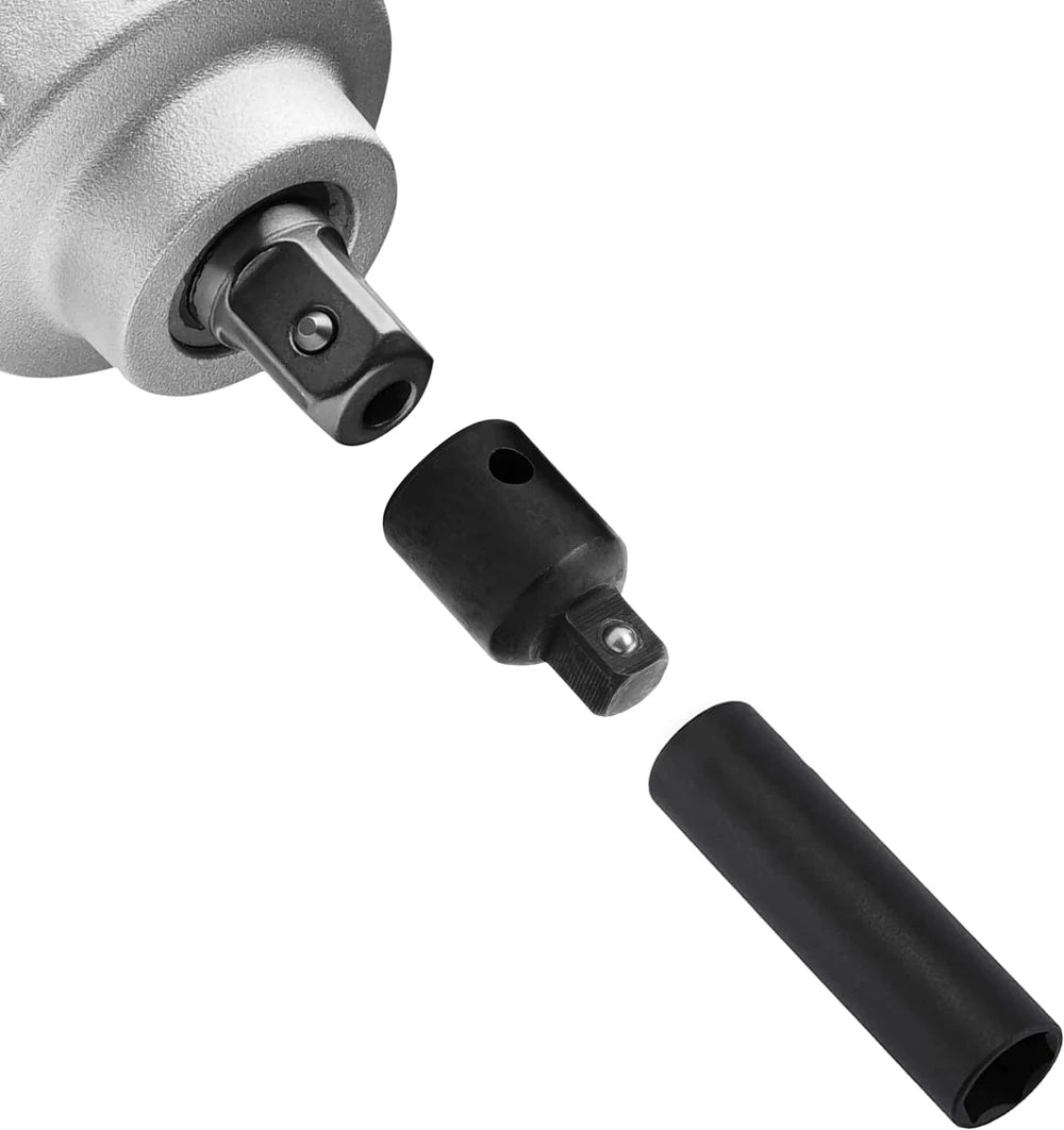 Easy installation of socket adapters for impact drills and ratchets