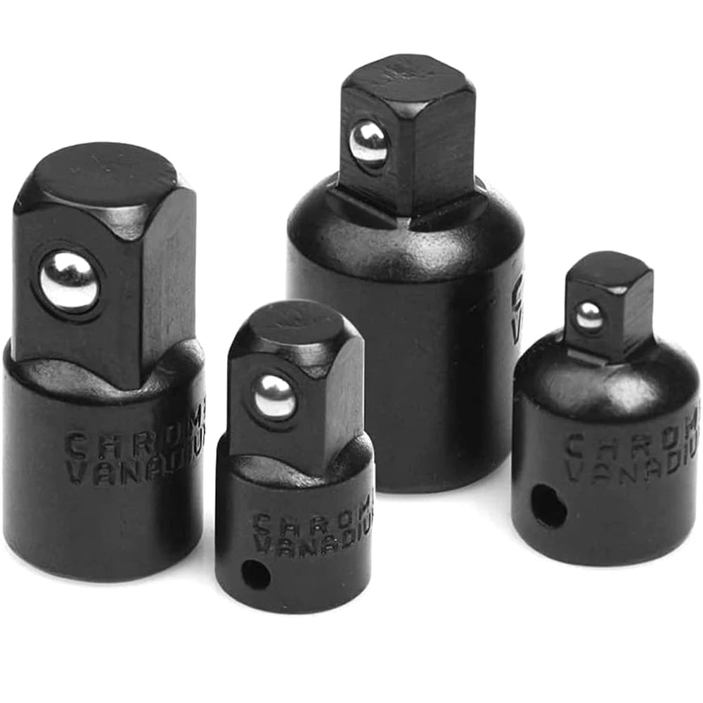 Various sizes of socket adapters for universal tool compatibility