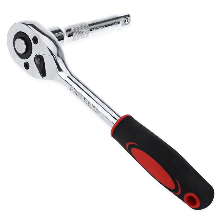 Side angle of the SmartGearPros ratchet wrench in action, showcasing smooth torque adjustment.