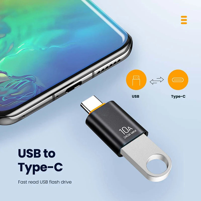 USB-C to USB-A adapter showcasing fast data transfer speeds