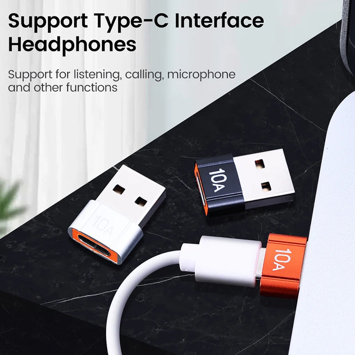 Orange USB 3.0 Type-C to USB-A OTG adapter