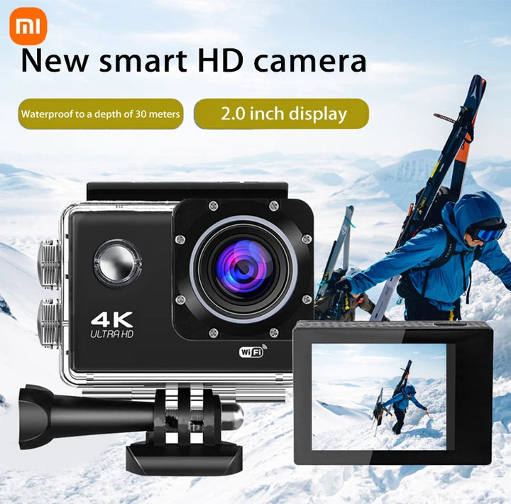 Xiaomi 4K smart HD camera with a 2.0-inch LCD display and waterproof case